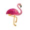 Pink Sequin Flamingo, Tropical Bird, Embroidered Iron on Patch